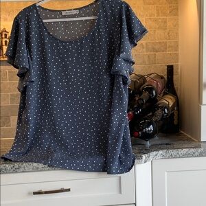 Ricki's Blue Flutter Sleeve Blouse